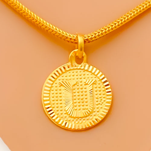 U 22k Gold Letter Pendant