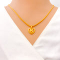 S 22k Gold Letter Pendant