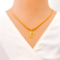 B 22k Gold Letter Pendant