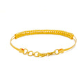 Shimmering Dual Lined Orb 22k Gold Bangle Bracelet 