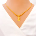 B 22k Gold Letter Pendant