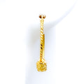 Delicate Triple Orb 22k Gold Bali Earrings 