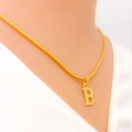 B 22k Gold Letter Pendant