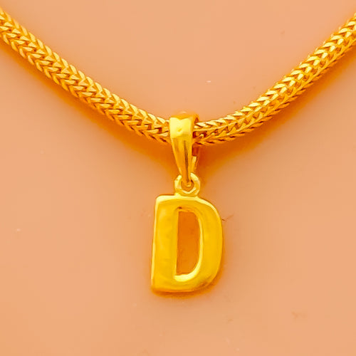 D 22k Gold Letter Pendant