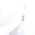 Dainty Glossy 22k Gold Striped Bali Earrings 