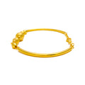 Striped Satin Finished 22k Gold Flexi Orb Bangle Bracelet