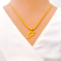 F 22k Gold Letter Pendant