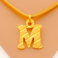 M 22k Gold Letter Pendant