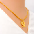 M 22k Gold Letter Pendant