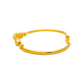 Stately Striking Netted Orb 22k Gold Bangle Bracelet