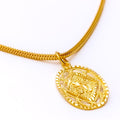 Decorative Textured Oval 22k Gold OM Pendant 