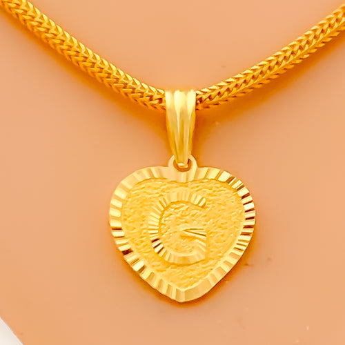 G 22k Gold Letter Pendant