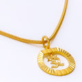 Bright Dangling 22k Gold OM Pendant 