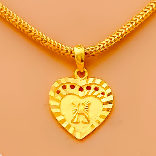 H 22k Gold Letter Pendant