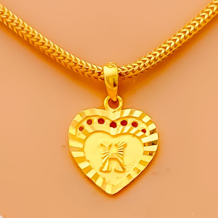 H 22k Gold Letter Pendant