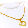 Bright Dangling 22k Gold OM Pendant 