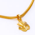 Dainty Glossy Chic 22k Gold OM Pendant