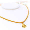 Dainty Glossy Chic 22k Gold OM Pendant