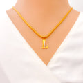 L 22k Gold Letter Pendant