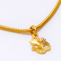 Glistening Striped 22k Gold OM Pendant 