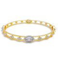 Classy Marquise Lined Diamond + 18k Gold Bangle