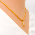 L 22k Gold Letter Pendant