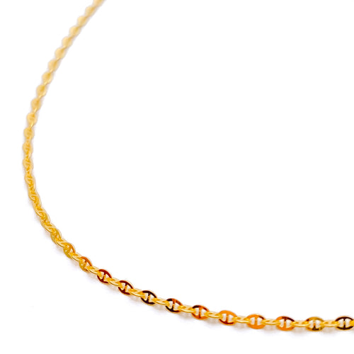 Shimmering Oval Link 22K Gold Chain