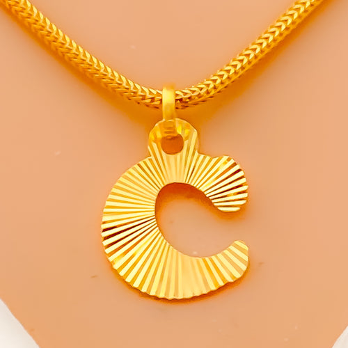 C 22k Gold Letter Pendant