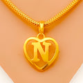 N 22k Gold Letter Pendant