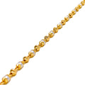 Reflective Faceted Orb 22k Gold Pearl Bracelet