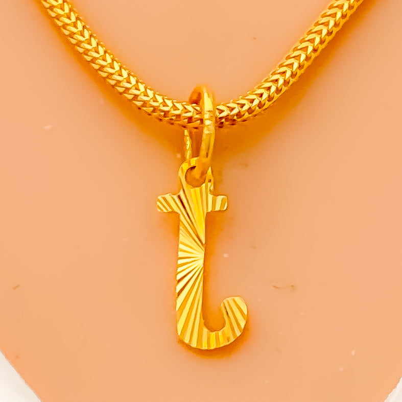 T 22k Gold Letter Pendant