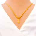 T 22k Gold Letter Pendant