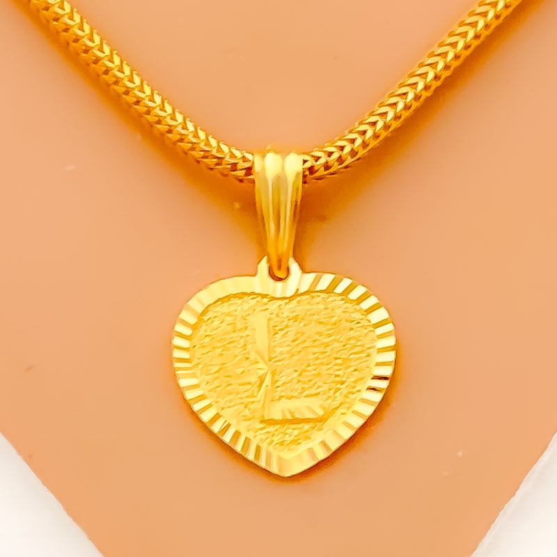 L 22k Gold Letter Pendant