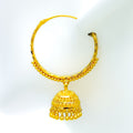 Majestic Beaded 22k Gold Jhumki Bali Earrings 