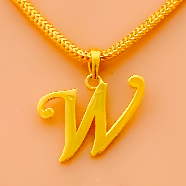 W 22k Gold Letter Pendant