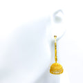 Decorative Dangling Bead 22k Gold Jhumki Earrings 