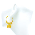 Decorative Dangling Bead 22k Gold Jhumki Earrings 