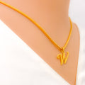 W 22k Gold Letter Pendant