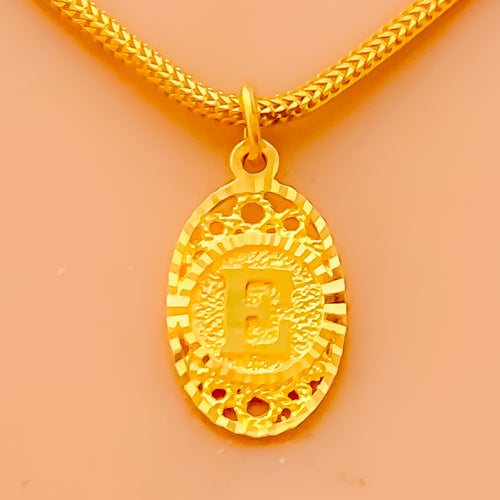 E 22k Gold Letter Pendant