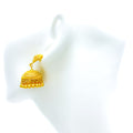 Classic Heirloom 22k Gold Beaded Jhumki Earrings 