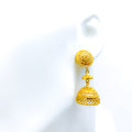 Beautiful Blooming 22k Gold Jhumki Earrings 