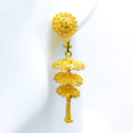 Beautiful Triple Chandelier 22k Gold Jhumki Earrings 