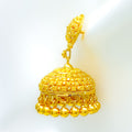Extravagant Checkered 22k Gold Jhumki Earrings