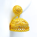 Majestic Multi-Bead 22k Gold Jhumki Earrings
