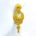 Dressy Draped 22k Gold Jhumki Earrings