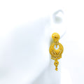 Dressy Draped 22k Gold Jhumki Earrings