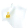 Opulent Beaded Flower 22k Gold Jhumki Earrings 