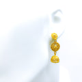 Gorgeous Graceful Floral 22k Gold Jhumki Earrings 