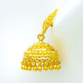 Traditional Checkered 22k Gold Jhumki Earrings 