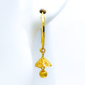 Charming Dangling Flower 22k Gold Jhumki Earrings 